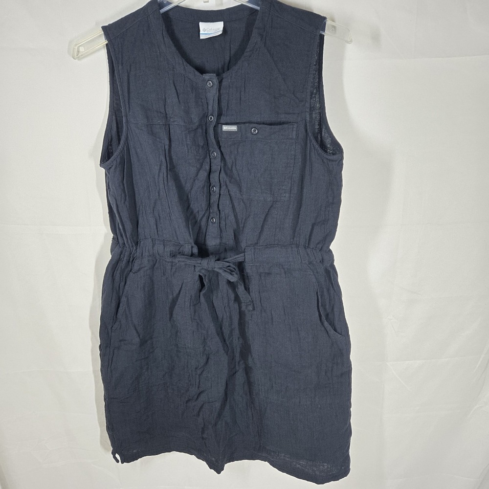 Columbia Holly Hideaway Waist Belt Dress Size L‎  Sleeveless Lightweight Cotton
